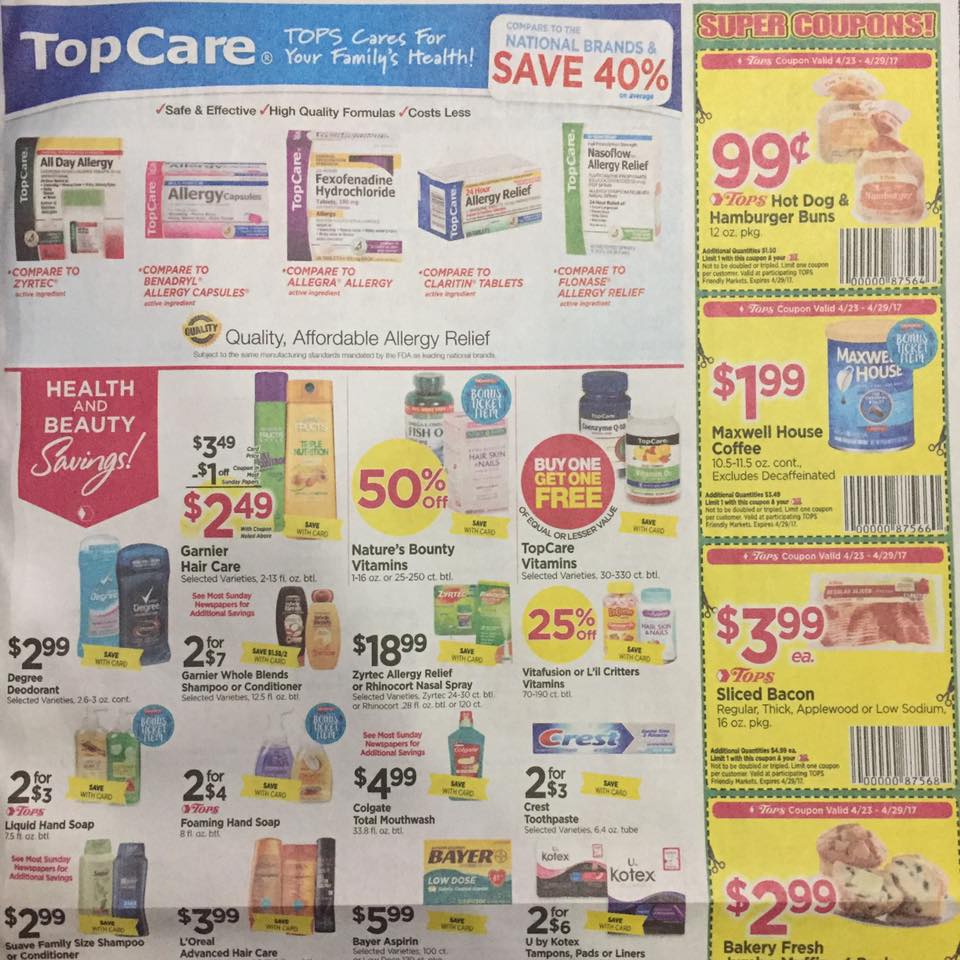 Tops Markets Ad Scan Week Of 4 23 17 To 4 29 17 Page 7a