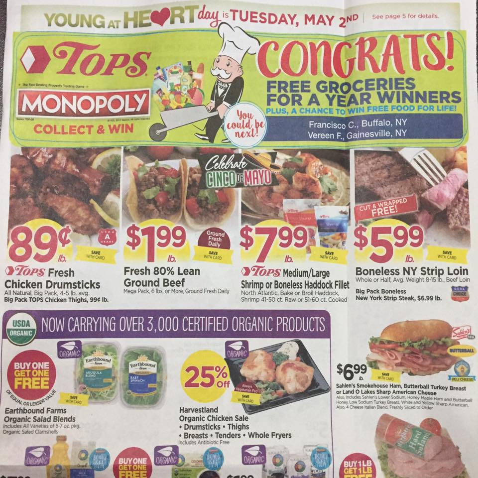 Tops Markets Ad Scan Week Of 4 30 17 To 5 6 17 Page 1 A