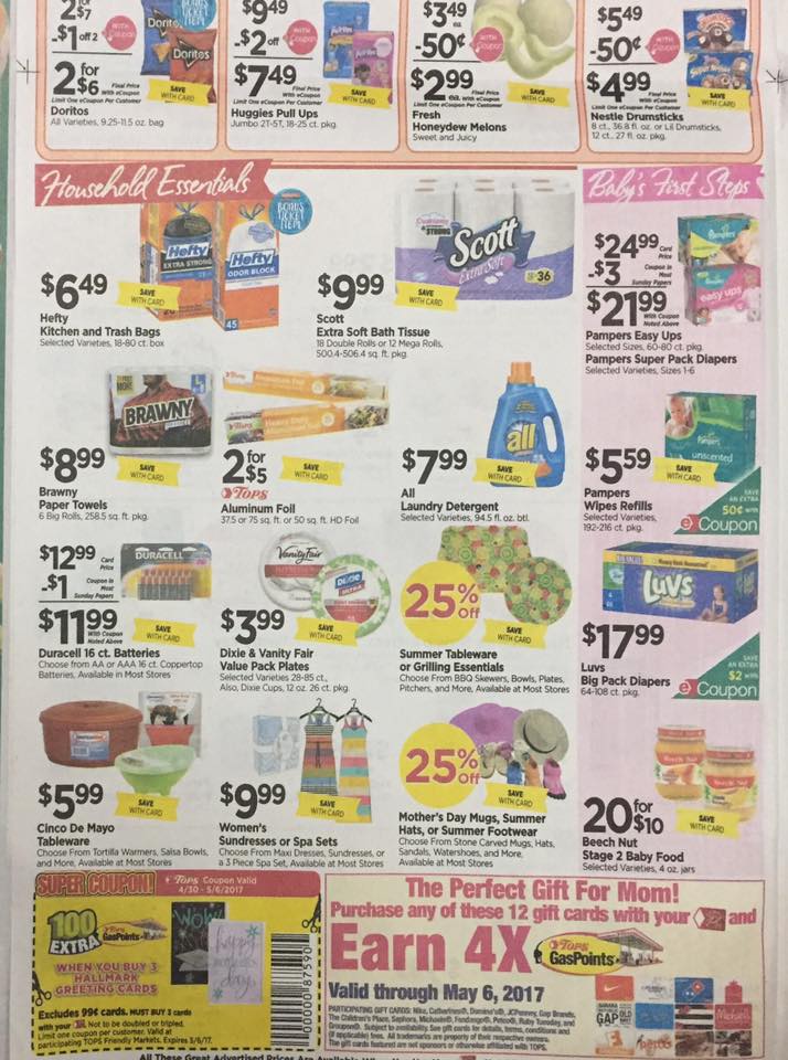 Tops Markets Ad Scan Week Of 4 30 17 To 5 6 17 Page 4b