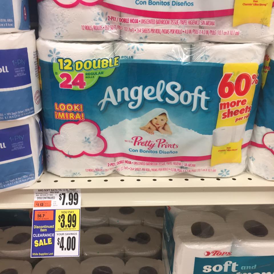 Angel Soft Bath Tissue Clearanced At Tops Markets