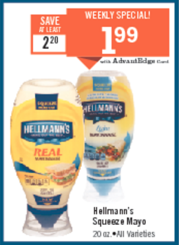Hellmans Mayo Sale At Price Chopper