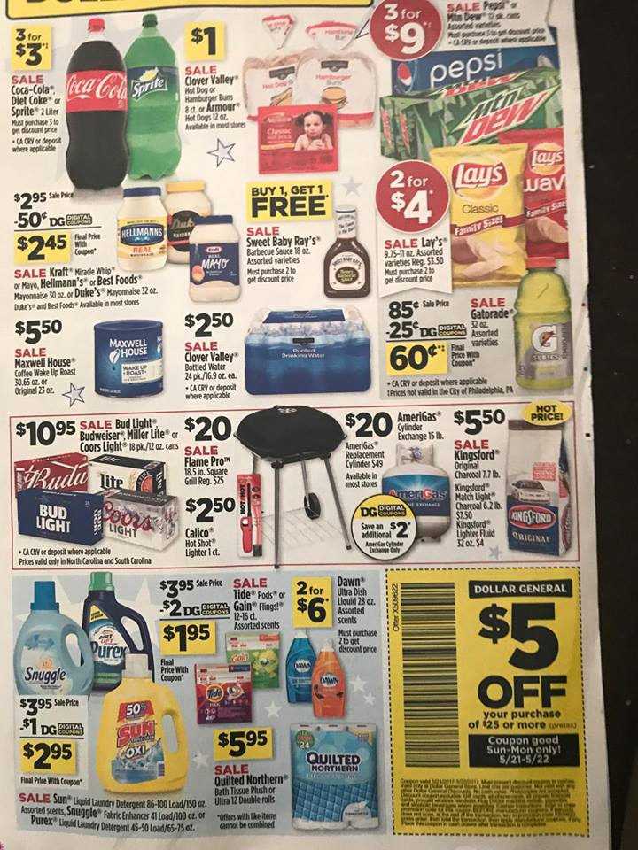 Dollar General Ad Week Of 5 21 Page 1a