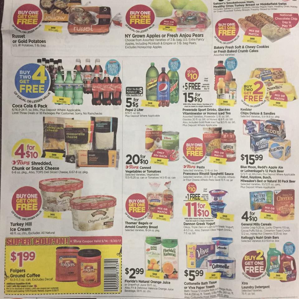 Tops Markets Ad Scan Week Of 5 14 17 To 5 20 17 Page 1b