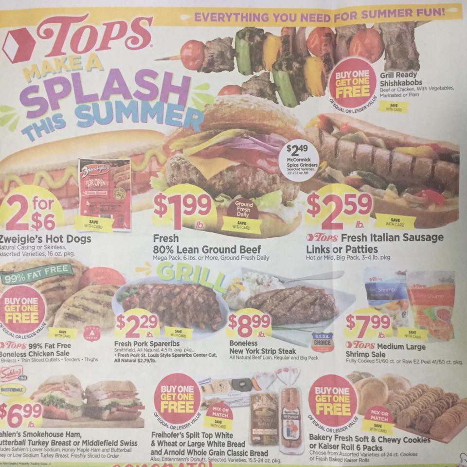 Tops Markets Ad Scan Week Of 5 28 17 To 6 3 17 Page 1a