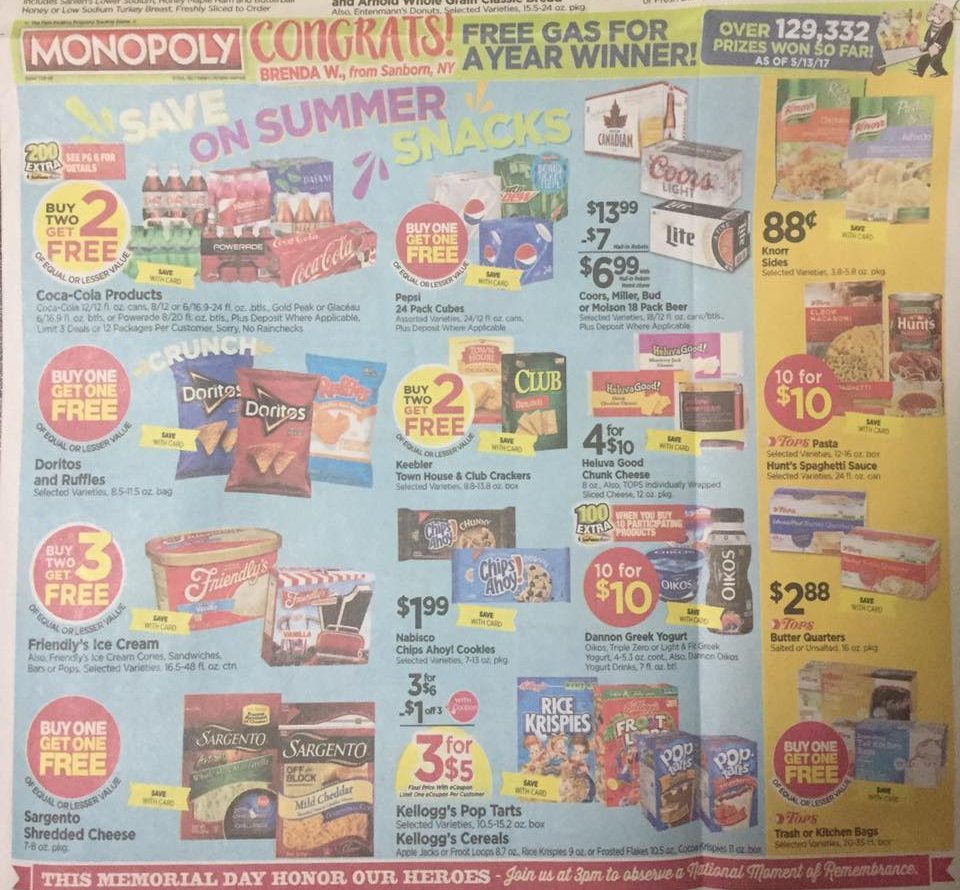 Tops Markets Ad Scan Week Of 5 28 17 To 6 3 17 Page 1b