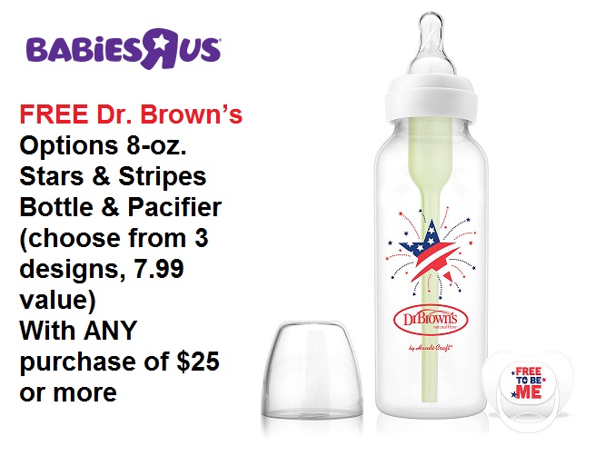 FREE Dr Brown’s Stars & Stripes Options Bottle & Pacifier