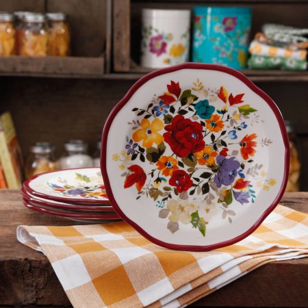 The Pioneer Woman Timeless Floral Salad Plate Set, 4 Pack