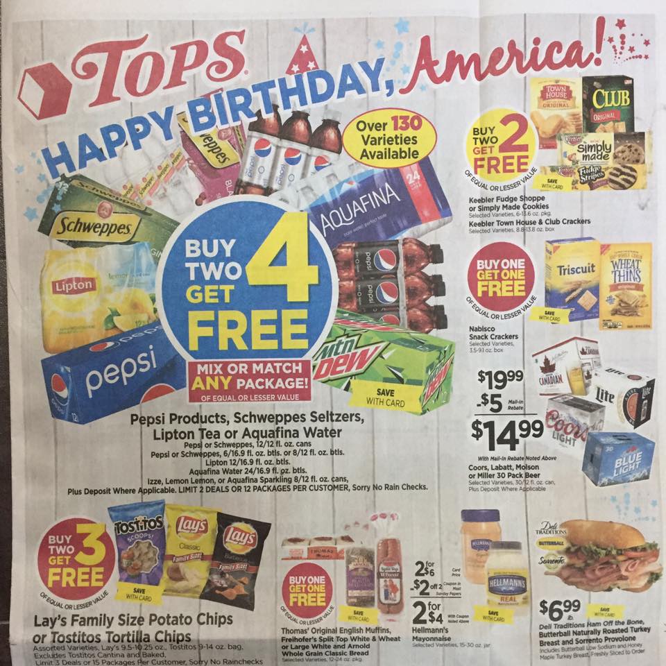 Tops Markets Ad Scan Week Of 6 25 Page 1a