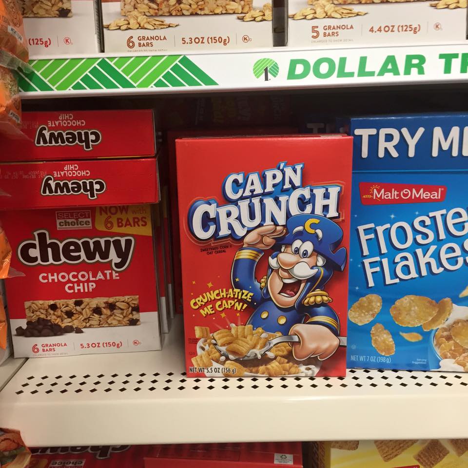 Quaker Capn Crunch Cereal At Dolalr Tree