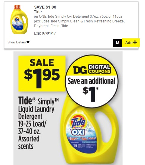 Tide Simply Sale At Dollar General
