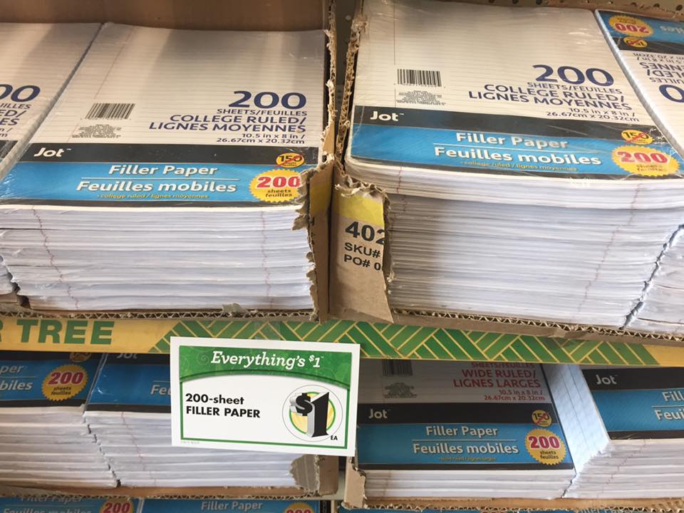 200 Sheets Lined Paper At The Dollar Tree