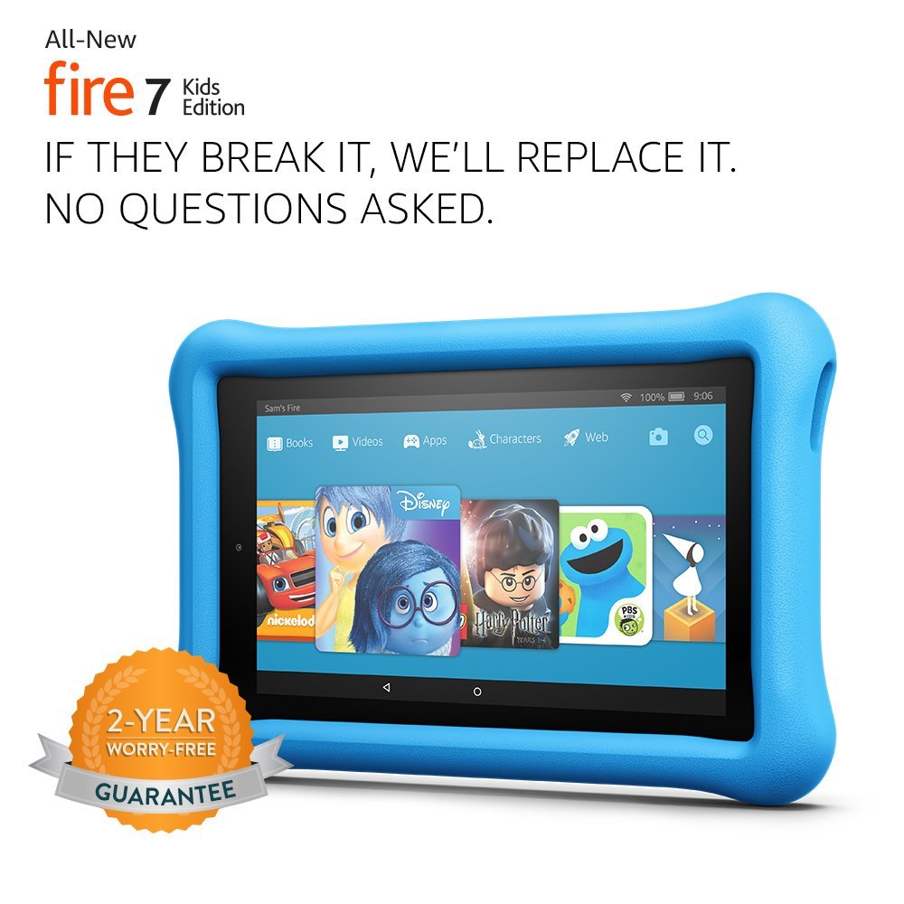 All New Fire 7 Kids Edition Tablet, 7 Display, 16 GB, Blue Kid Proof Case