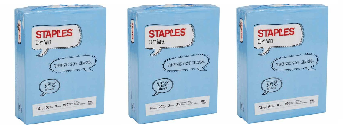 Staples 750 Sheets Paper Only $1 00 After Rebate