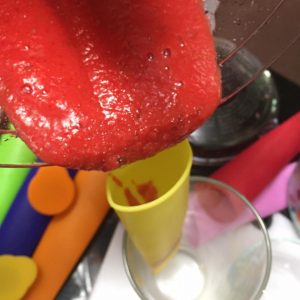 Fresh Fruit Popsicles Mixing Fruit Blended And Poured