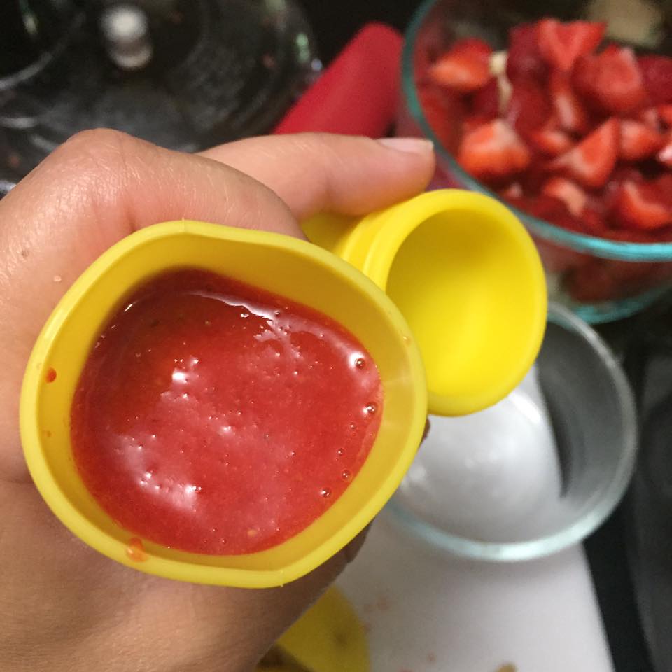 Fresh Fruit Popsicles Mixing Fruit Into Mold