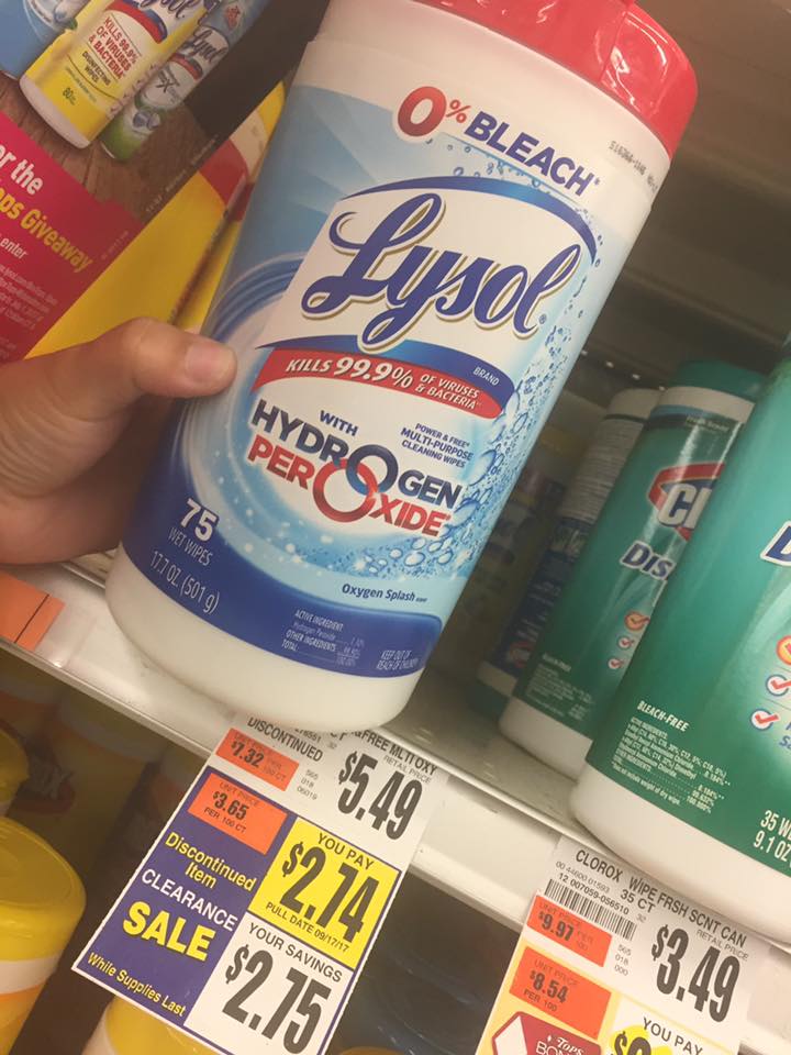Lysol Wipes Clearanced At Tops