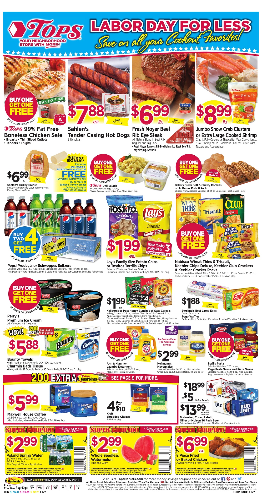 Tops Markets Ad Scan Week Of 8 27 Page 1