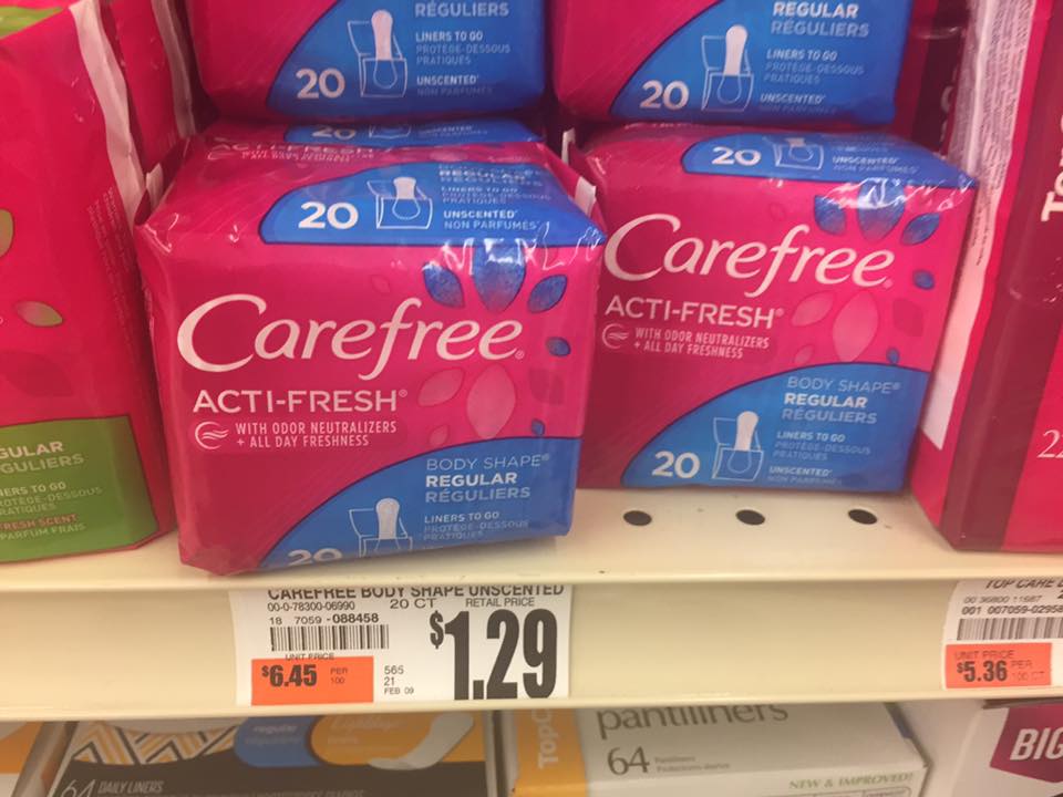 Carefree Liners At Tops