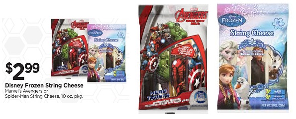 Disney Frozen And Marvel Cheese Sticks Deal At Tops