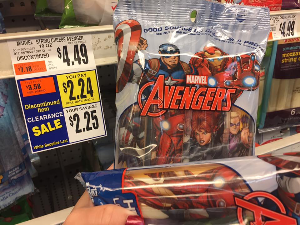 Marvel Avengers String Cheese Only $0 74 At Tops Markets