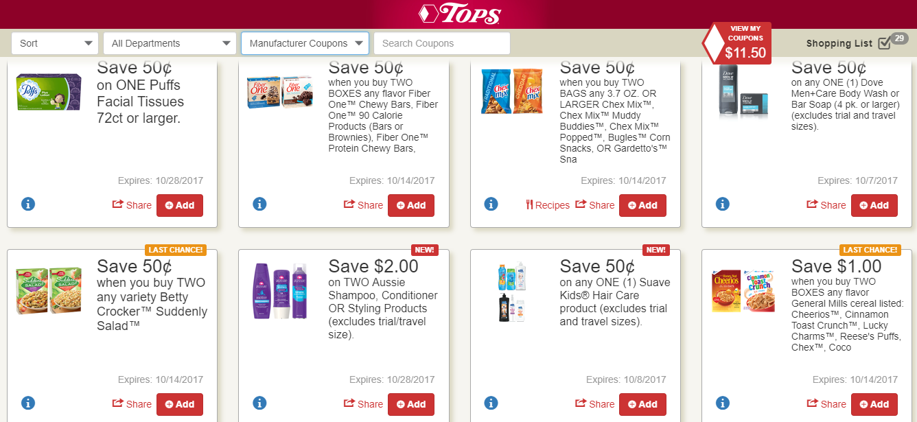 Tops Markets Digital Coupon Offers