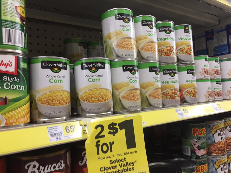 Clover Valley Canned Veggies At Dollar General
