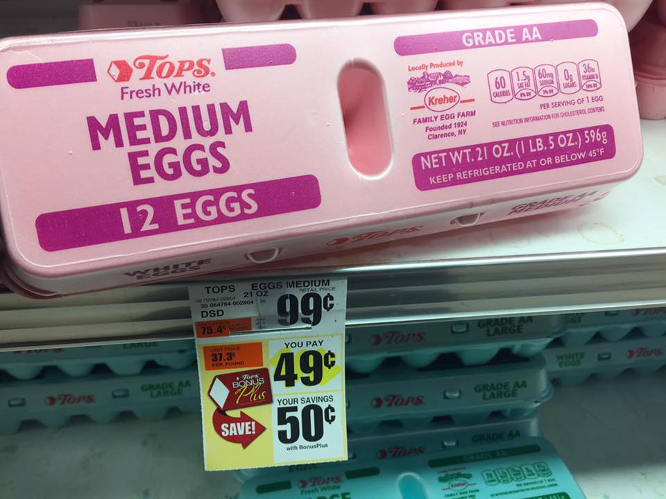 Tops Medium Eggs Only $0 49 A Dozen