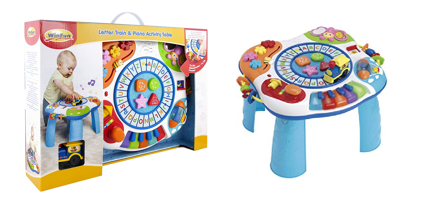 winfun letter train and piano activity table