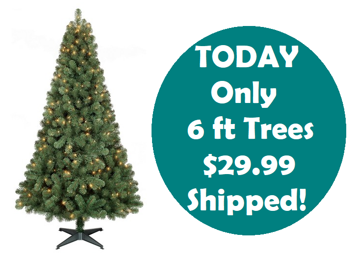 6ft Prelit Slim Artificial Christmas Tree $29 99