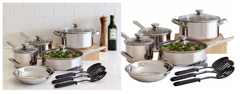 Cooks 12 Pc Stainless Steel Cookware Set