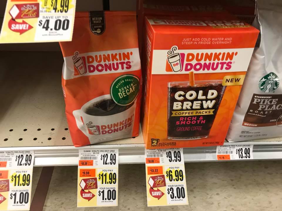 Dunkind Donuts Cold Brew At Tops