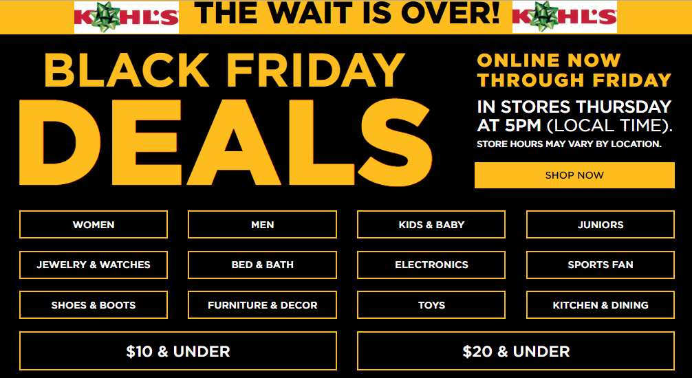 Kohls Black Friday Deals 2017 Live