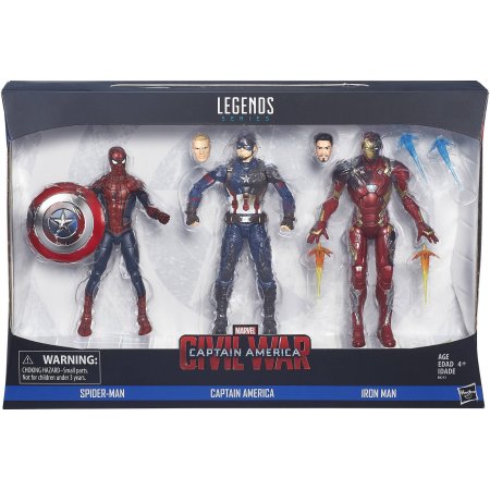 Marvel Legends 3 Pack Spider Man, Captain America, And Iron Man