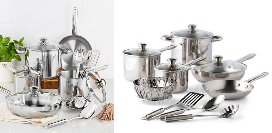 Stainless Steel 13 Pc Cookware Set At Macy's