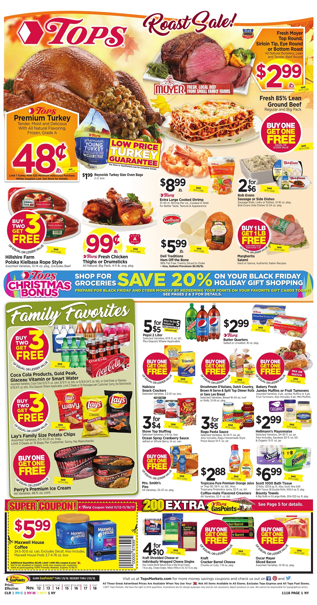 Tops Markets Ad Scan Week Pf 11 12 Page 1