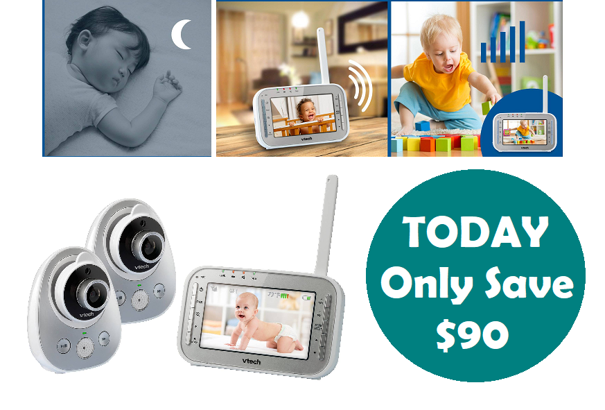 VTech Digital Video Baby Monitor With Two Cameras, Night Vision, Wide Angle And Standard Lens