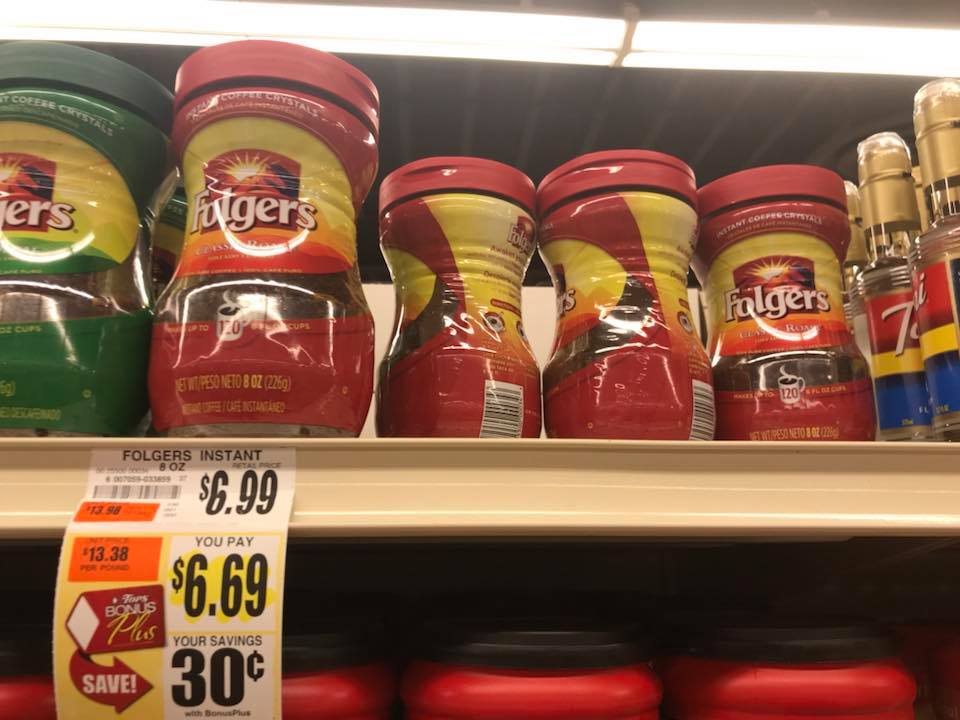 Folgers Coffee At Tops Markets