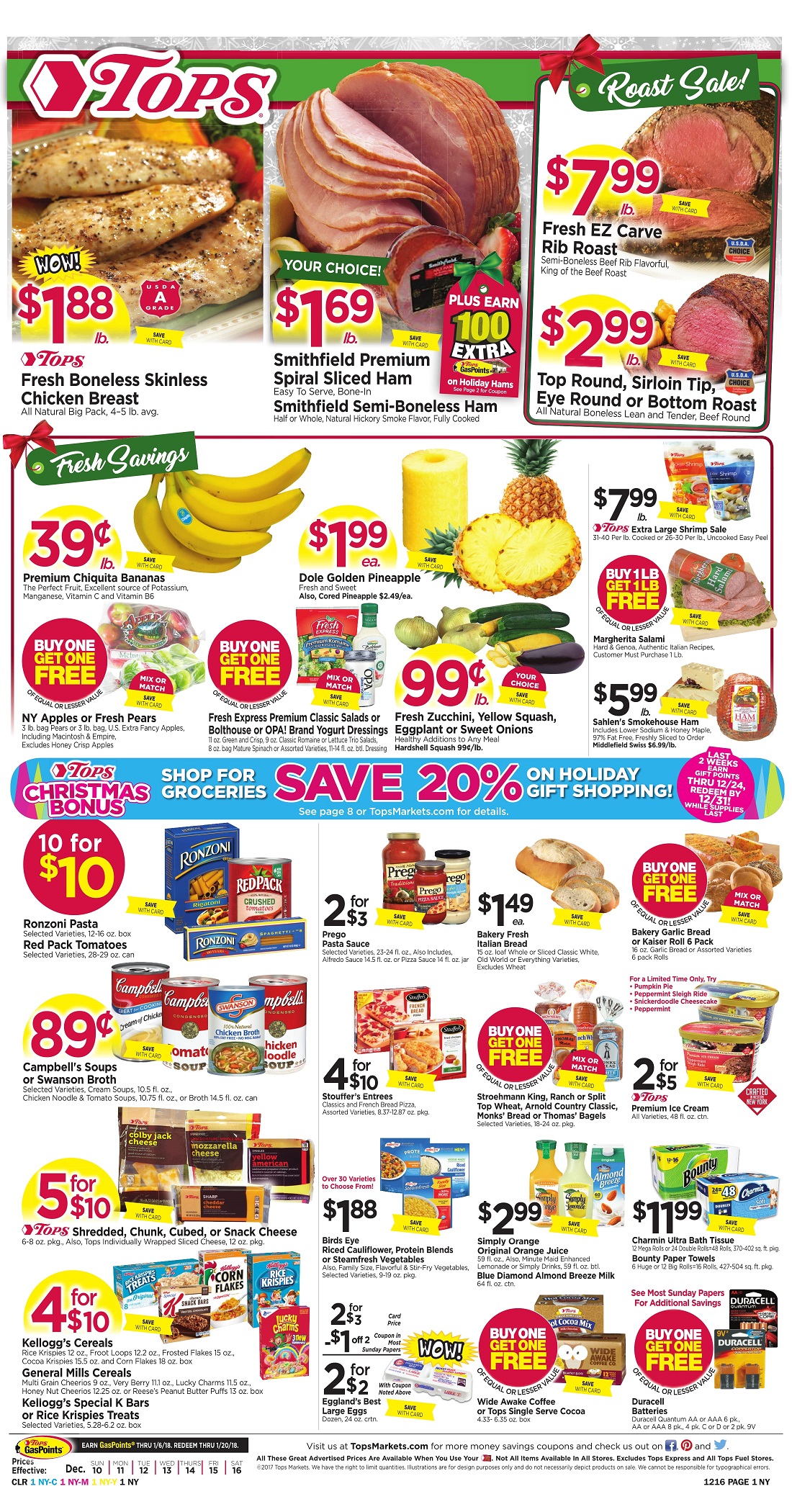 Tops Markets Ad Preview Week 12 10 Page 1