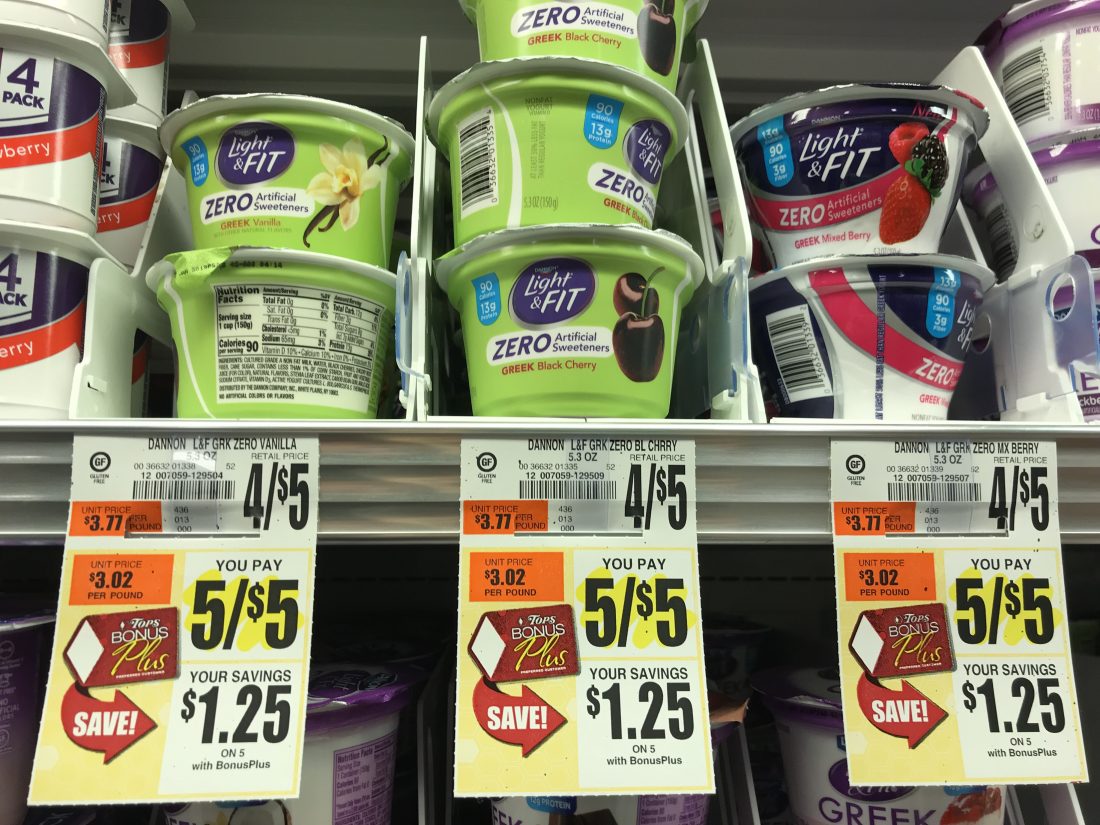 Dannon Light And Fit Zero Yogurt Cups Sale At Tops Markets