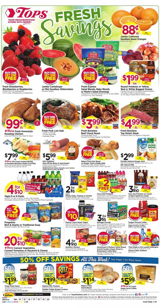 Tops Markets Ad Scan Preview Week 1 14 18 Page 1
