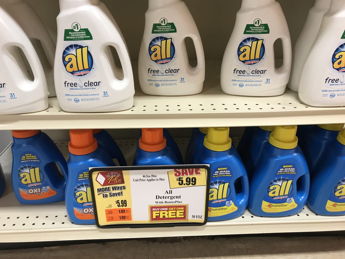 All Detergent Bogo At Tops Markets (4)
