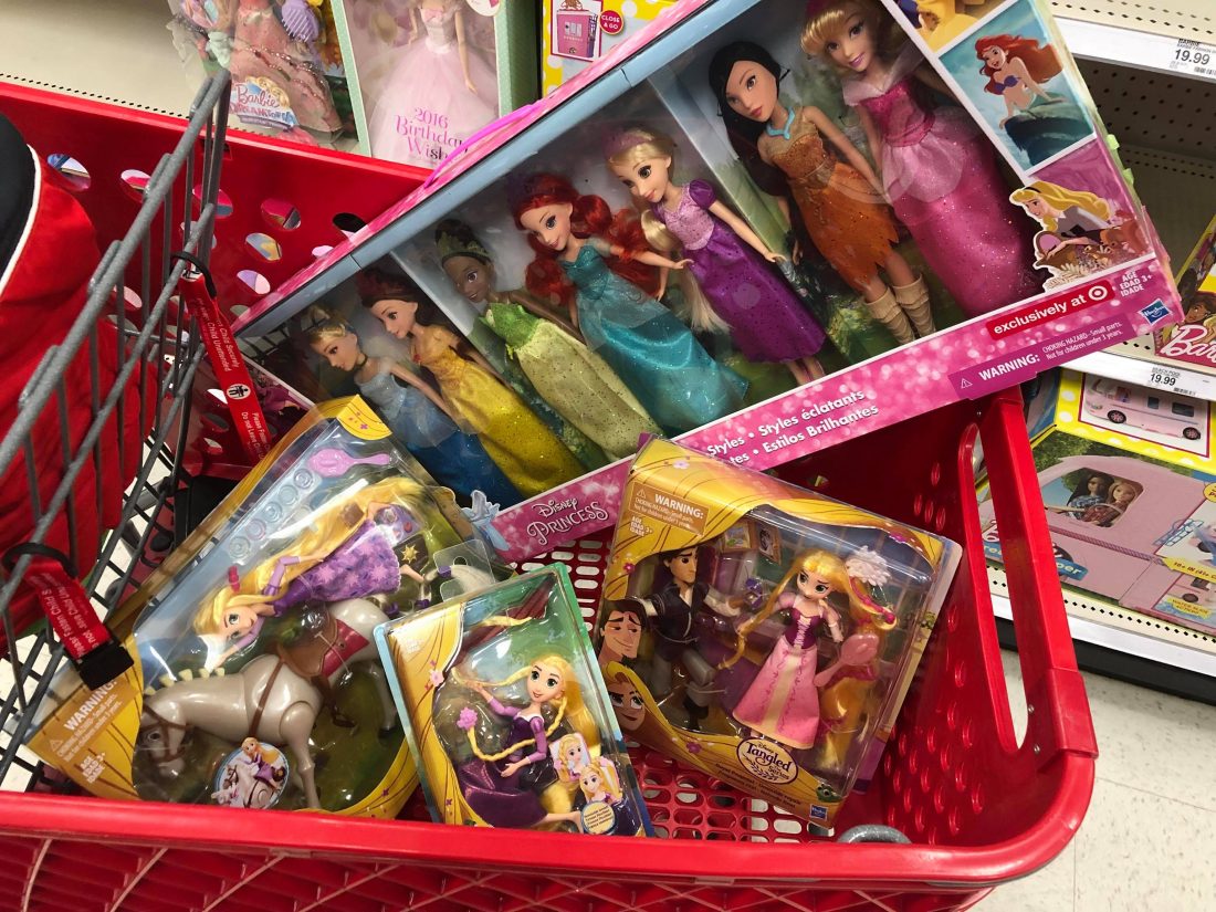 Target Cart Disney Barbies