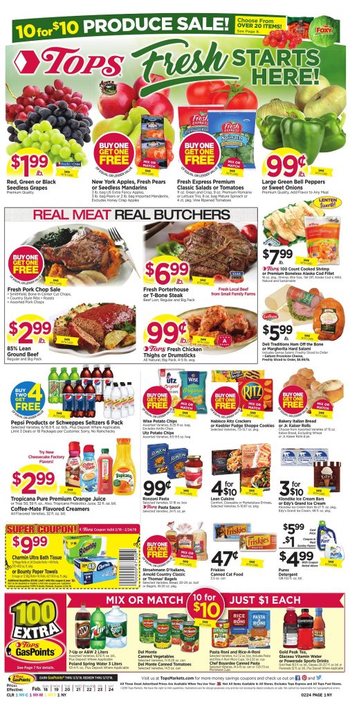 Tops Markets Ad Preview Week 2 18 19 Page 1