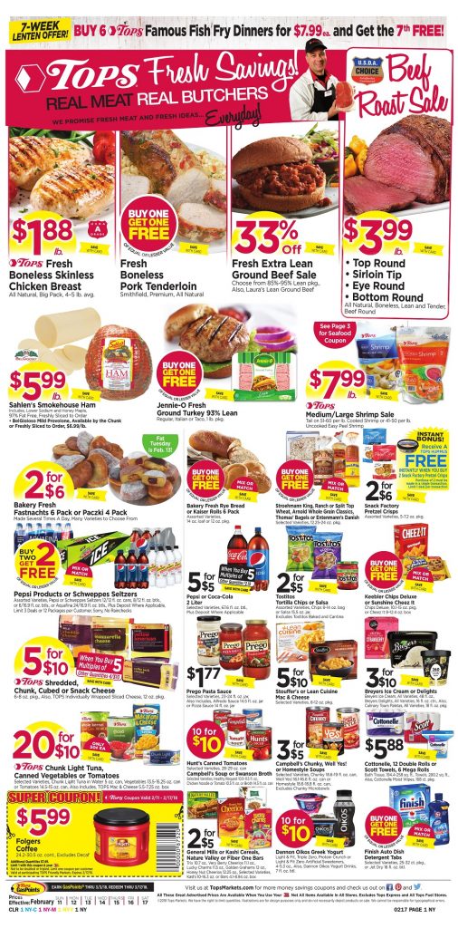 Tops Markets Ad Scan Week 2 11 Page 1