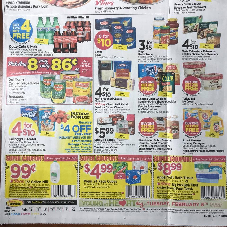 Tops Markets Ad Scan Week 2 4 18 Page 1b