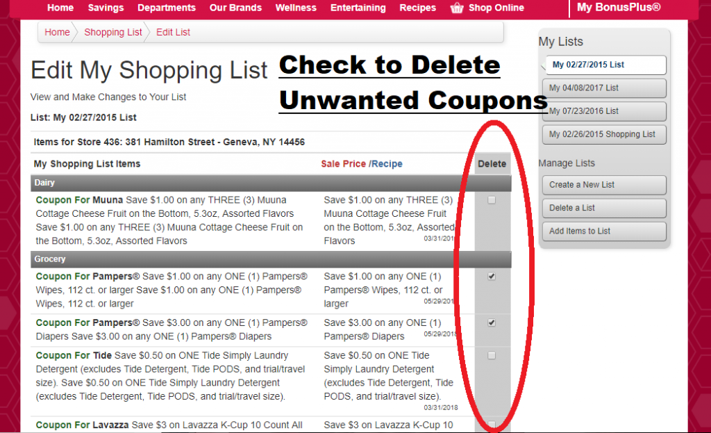 How To Delete Digital Coupons From Tops Markets Account