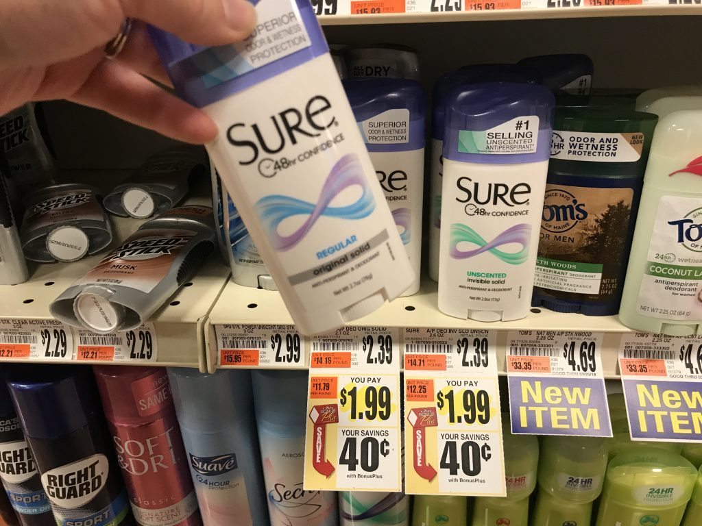 Sure Deodorant At Tops Markets