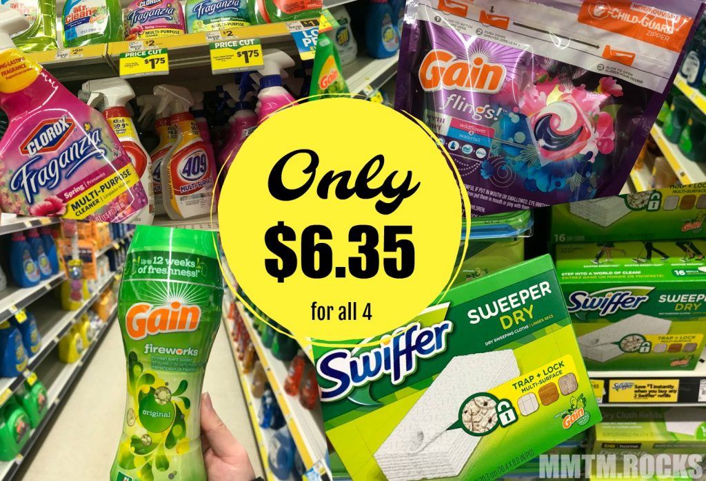 Clorox, 2 Gain, and Swiffer Refills for $6.35 at Dollar General