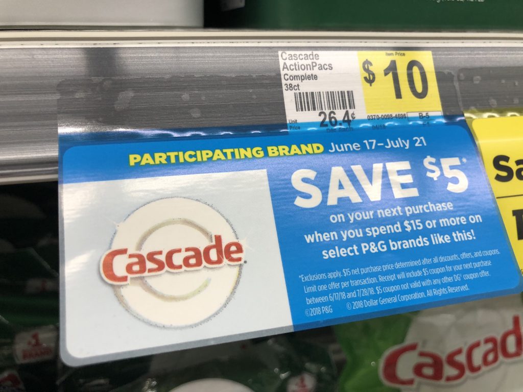 Cascade pg offer at dollar General