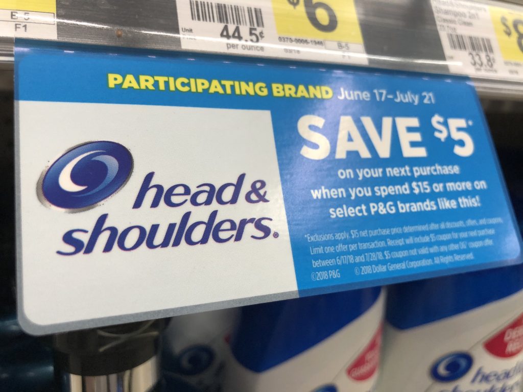 Head shoulders pg offer at dollar General